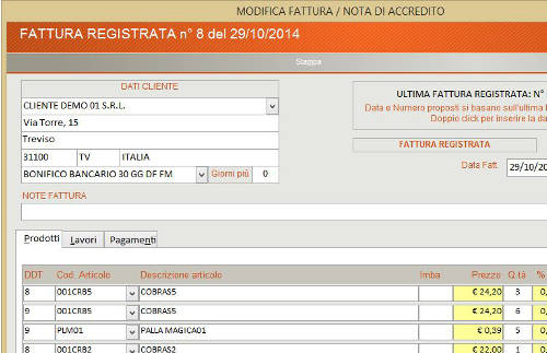 Scheda Fatture